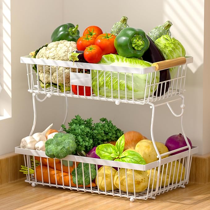 2 Tier Fruit Basket for Kitchen Counter - Image 9