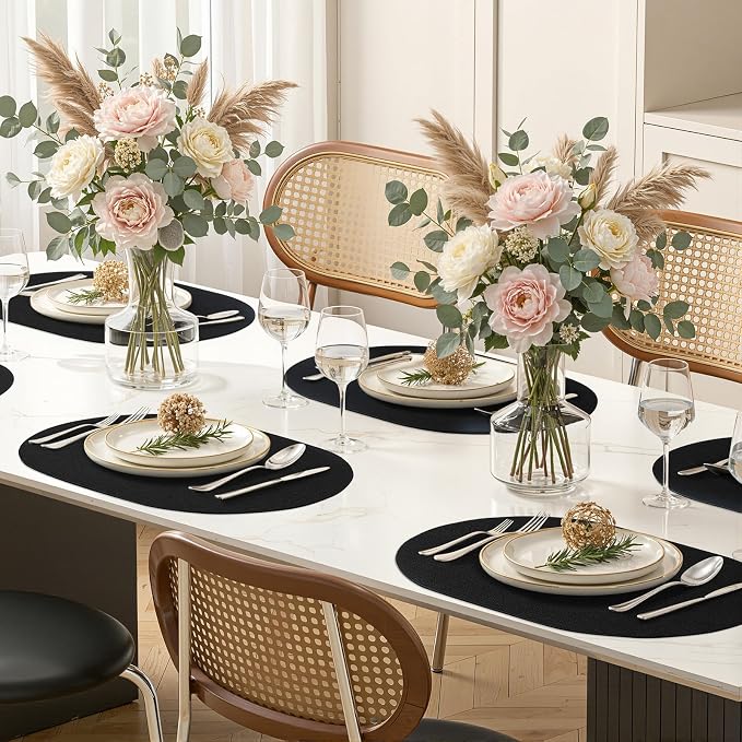 Placemats Set of 6, 11.8 x 17 Inch, Waterproof Wipeable Reversible PU Placemat - Image 9