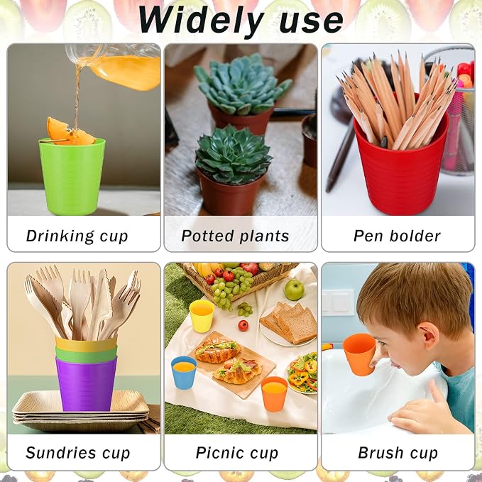 Eccliy 36 Pcs Kids Cups Bulk, 8 oz Plastic Toddler Drinking Cups Unbreakable - Image 7