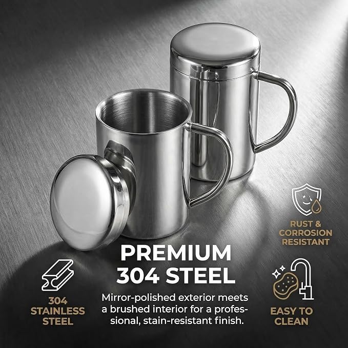 Yesland 2 Pack 13.5 oz Stainless Steel Double-Walled Metal Mugs - Image 9