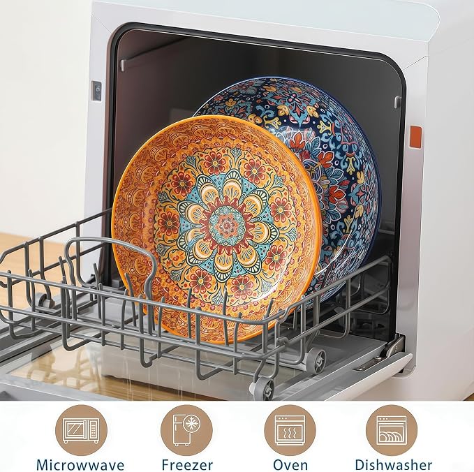 4-Piece Bohemian Style Ceramic Bowls - Image 8