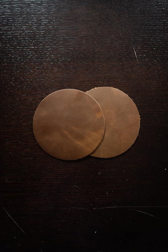 Real Natural Grain Leather Coasters – Durable Non-Slip Distressed Design - Image 6