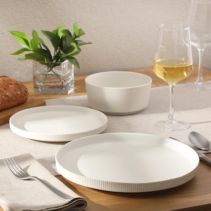Gibson Home Dempsey Road 12-Piece Stoneware Dinnerware Set – Service - Image 7