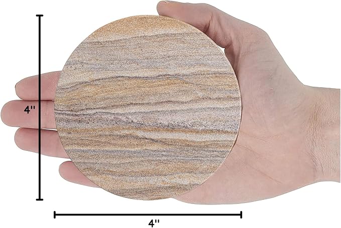 Sandstone Water Absorbent Hand Crafted Round Coasters - Image 10