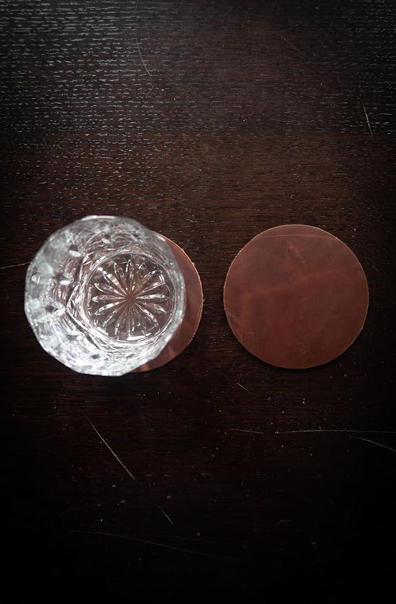 Real Natural Grain Leather Coasters – Durable Non-Slip Distressed Design - Image 7