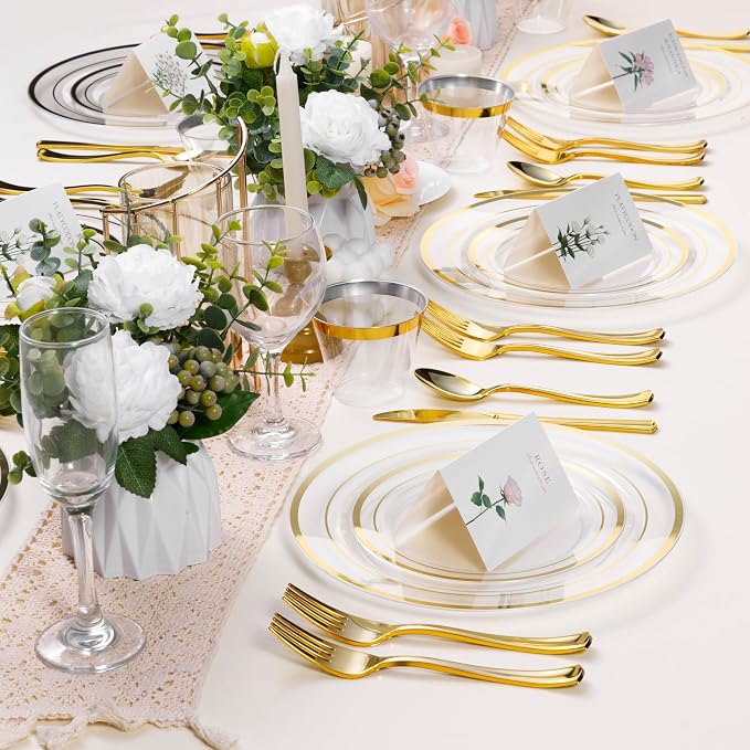 BESTSTAR 100PCS Clear Plastic Plates - Image 7