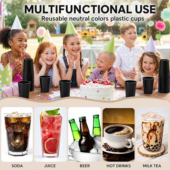 Yungyan 24 Pack 12 oz Stadium Cups Reusable Plastic Cups Blank Drink Stadium - Image 7