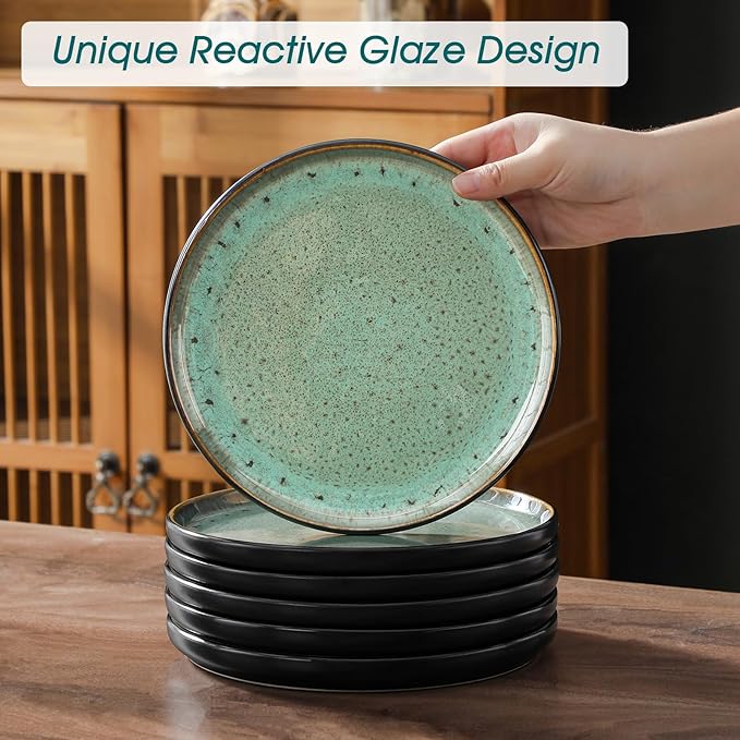 vancasso Plates and Bowls Sets, 24 Pieces Stoneware Dinnerware Sets - Image 9