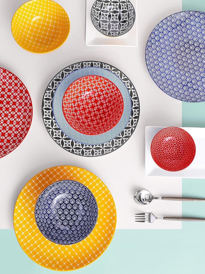 DOWAN 10" Colorful Dinner Plates Set of 6, Ceramic Dessert Plates Set - Image 8