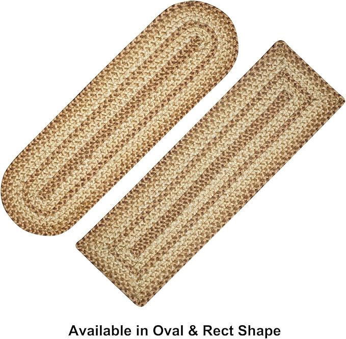 Homespice Cookie Dough Jute Braided Oval Table Runner,Country Rustic Decor, Brown 11x36 - Farmhouse Dining Table Accessories - Rich Colors, Easy to Clean, Durable and Protects Furniture