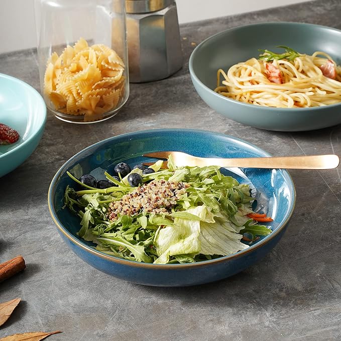 Selamica Ceramic 8 inch Pasta Bowls, 26 Ounce Large Serving Bowl Porcelain - Image 7