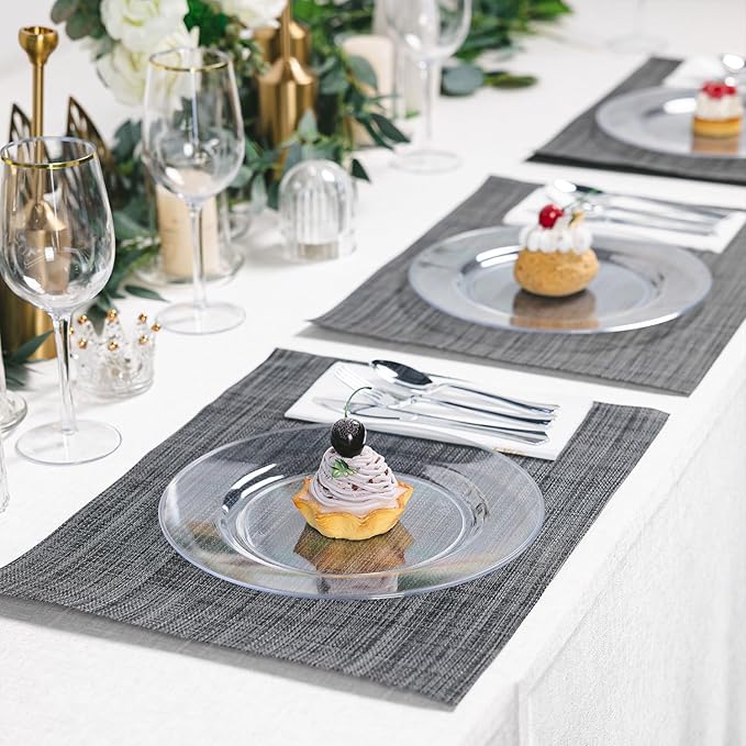 100PCS Clear Plastic Plates Disposable, 10.25" Heavy Duty Dinner Plates | - Image 7