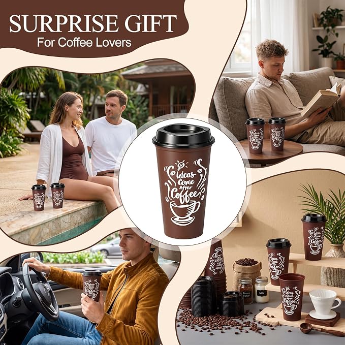 Honeydak 45 Pack 16 oz Reusable Coffee Cups - Image 6