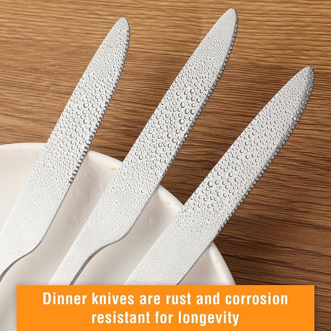 Nuenen 100 Pieces Dinner Knives Set, 8.3 Inches Durable Butter Knife Stainless - Image 6