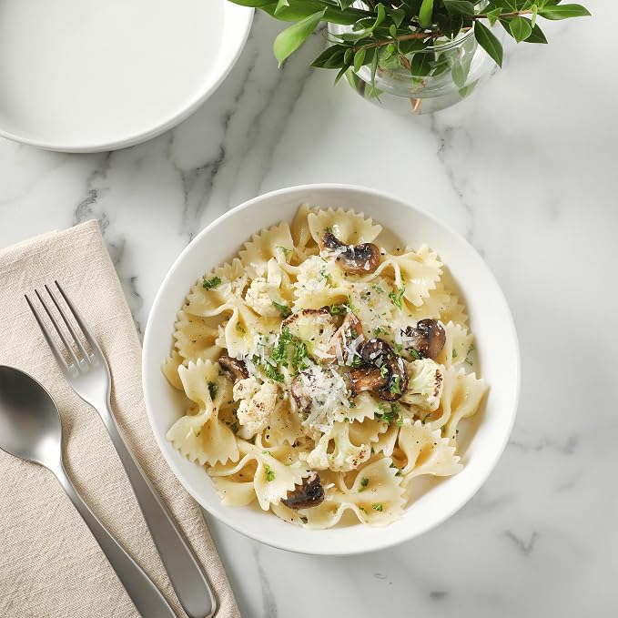 Martha Stewart Selma Pasta Bowls Set of 6, 43oz White Porcelain Soup Bowls & - Image 6