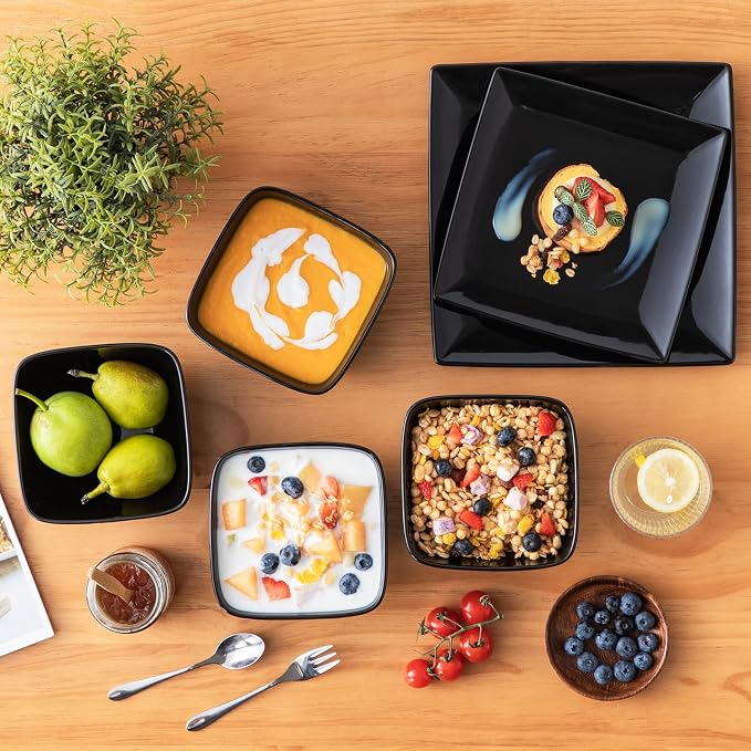 vancasso Soho Dinnerware Sets 12 Pieces, Plates and Bowls Sets, Dinner Plate - Image 8
