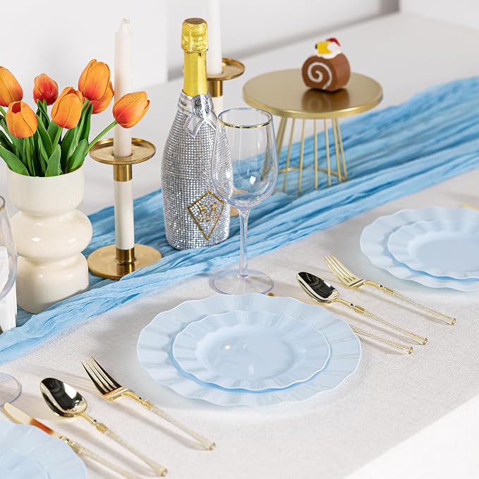 72 Pack Blue Plastic Plates, Thanksgiving - Image 6