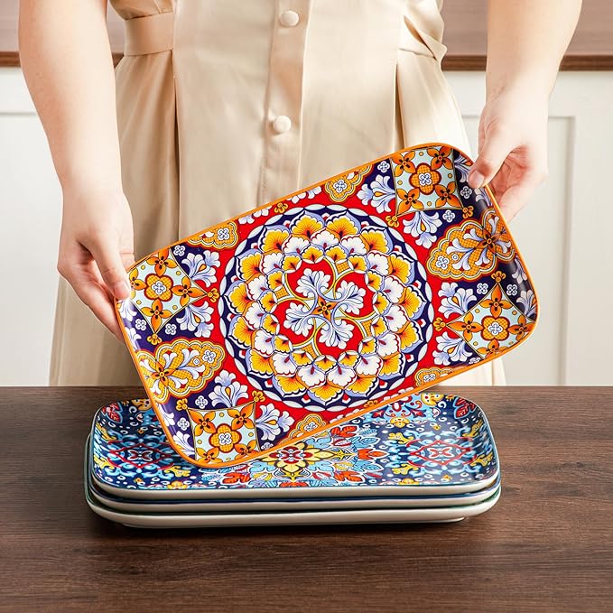 vancasso Serving Platters Set of 4, Microwave & Dishwasher Safe - Image 8