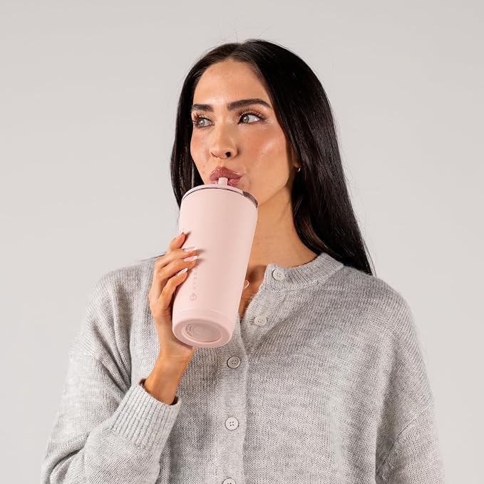 HydroJug Everyday Tumbler 20 oz, Ceramic-Lined Straw Cup, Dusty Rose - Image 6