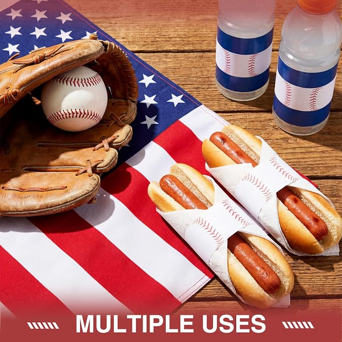 FoldTier 300 Pcs Baseball Paper Napkin Rings Bulk Disposable Sports Napkin - Image 7
