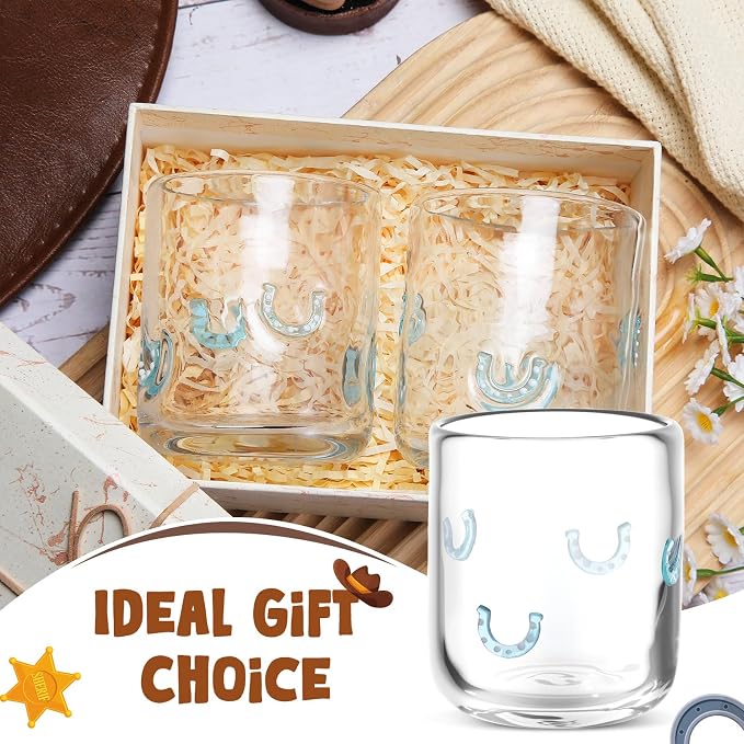 SiliFine 2 Pcs Horseshoe Icon Juice Glasses - 14oz Blue Horseshoe Stemless Wine - Image 7
