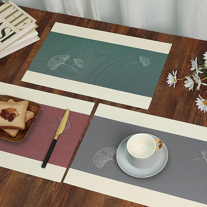 PIGCHCY Ginkgo Placemats Set of 4, Non-Slip Placemats Easy to Wipe Clean - Image 7