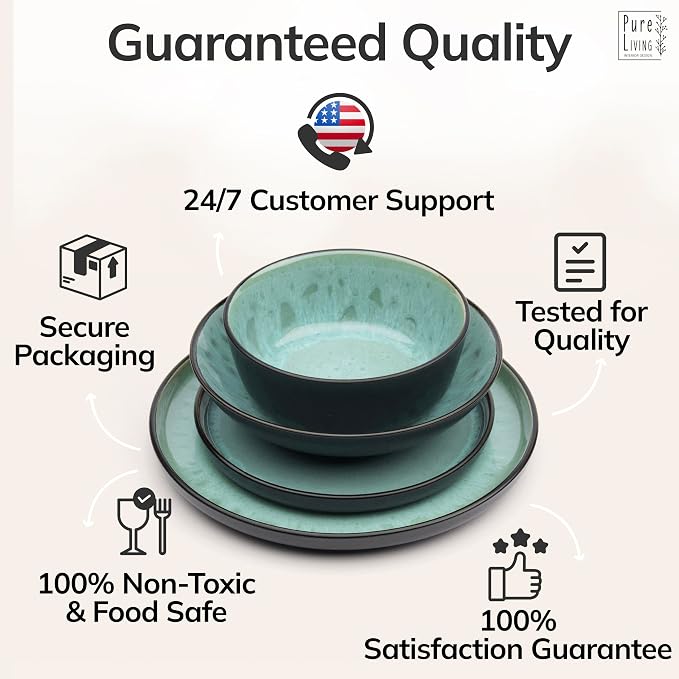 24 Piece Stoneware Dinnerware Set - Image 8