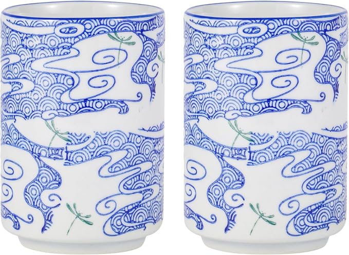 Urban Tokyo Asian Japanese Yunomi Style Handle-less Porcelain Tea Cups Tea Mug by Urban+Tokyo