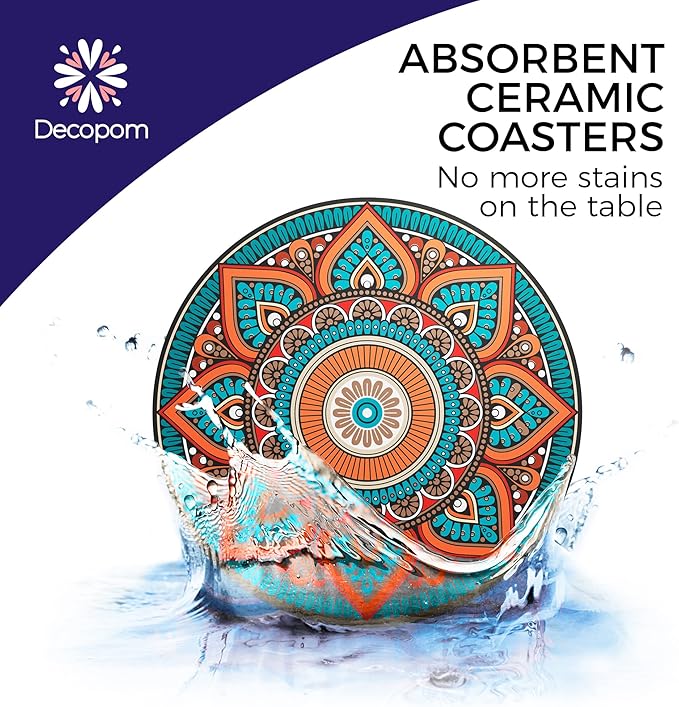 Mandala Drink Coasters with Holder - Image 8