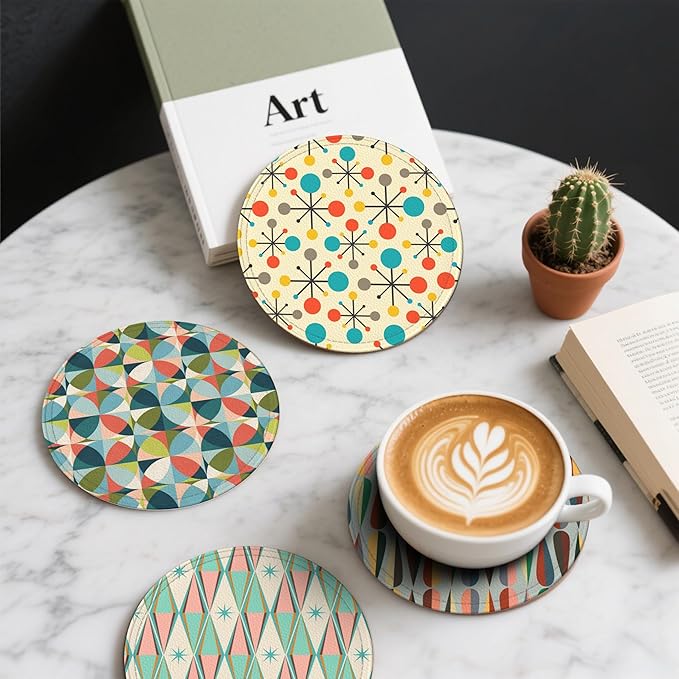 Middle Ages Coasters Leather Round Drink Coasters 6 Pcs Set - Image 6