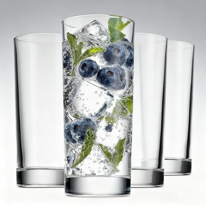 Everyday Drinking Glasses Set of 8, 14oz Tall Glass Cups & 10.5oz Short Dof - Image 7