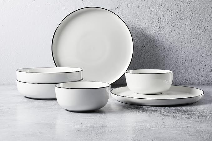 Gibson Home Oslo 16-Piece Porcelain Dinnerware Set, Service - Image 7