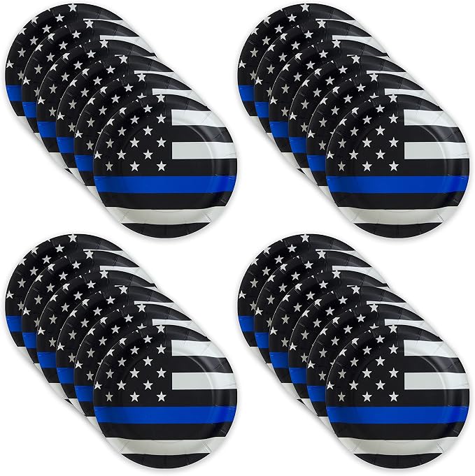 Havercamp Thin Blue Line Plates-24 Pack-7 Inch-Police Party Plates | Set of 24 - Image 5