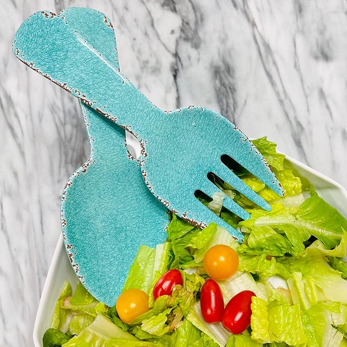 UPware Crackle Melamine Salad Servers, Serving Utensil Set, Includes Serving - Image 6