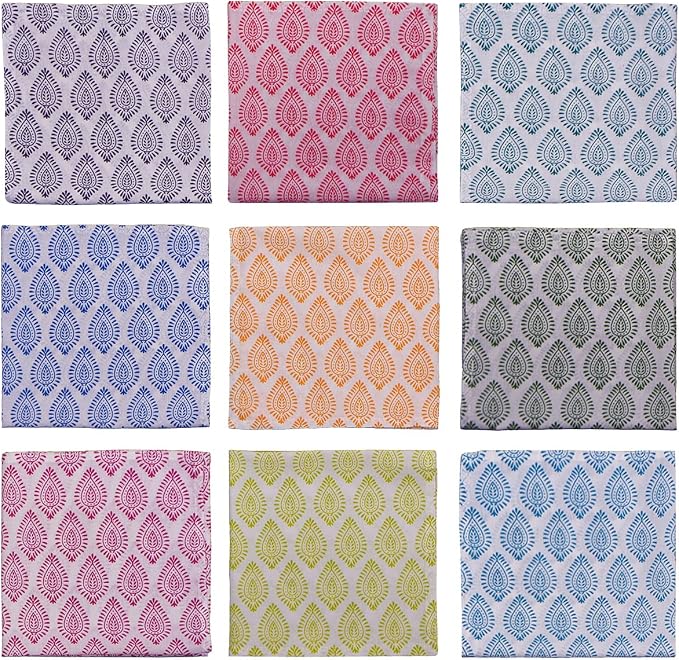 DIYANAIMPEX 10 Pc Cotton Cloth Napkins Hand Block Print Hand Made Size 16x16 - Image 7
