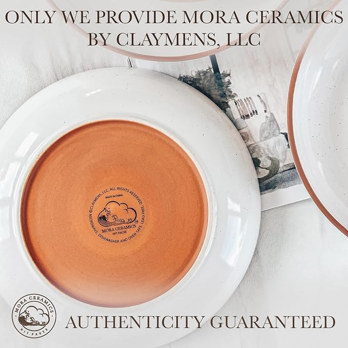 Mora Ceramic Large Pasta Bowls 30oz, etc Plate/Wide Bowl - Image 8