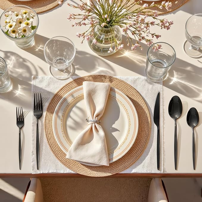 18/10 Silverware Set for 8, 40 Piece Black Stainless Steel Flatware Cutlery | - Image 9