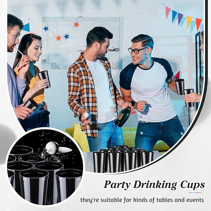 Mifoci 24 Pcs Stadium Plastic Cups Blank Reusable Drink Tumblers Bulk Stackable - Image 7