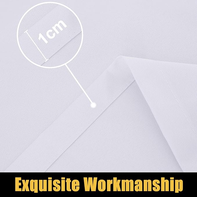 Smiry Rectangle Picnic Table Cloth, Waterproof Elastic Fitted Tablecloths for 5 Foot Tables, Washable Polyester Table Cover for Camping, Indoor and Outdoor (White, 30"x60")