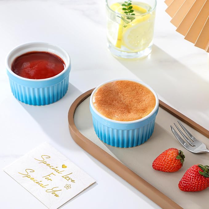 MALACASA Ramekins 4 oz Oven Safe, Small Ceramic Souffle Dishes - Image 9