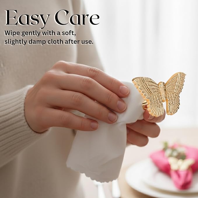 ALPHA Living HOME Basic Butterfly Napkin Ring Collection Decorative, Easter - Image 9