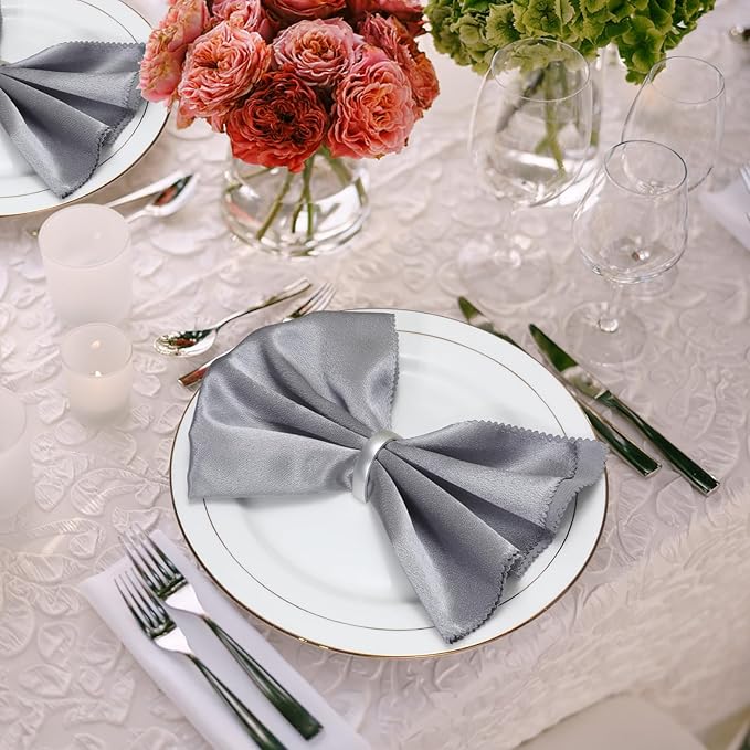 KPOSIYA Napkin Rings Set of 72, Metal Silver Napkin Rings Bulk for Table Settings, D-Shape Napkin Holders Rings for Dinner Table Decor, Easter, Fall,Thanksgiving, Christmas, Party,(Silver 72 pcs)