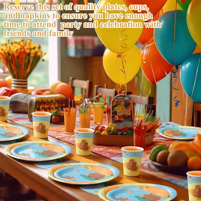 Pickmesh 250 Pcs Capybara Party Supplies Decorations Serve 50 Capybara - Image 6