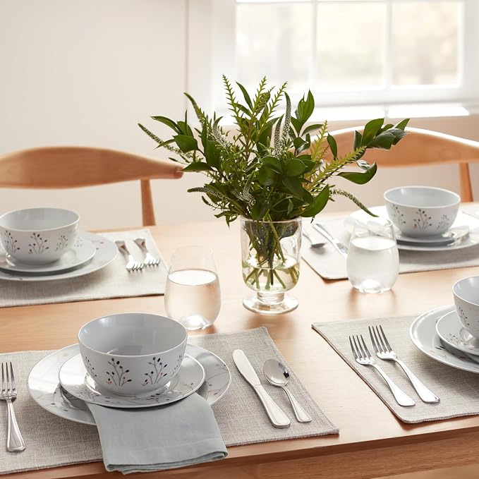 Amazon Basics 18-Piece Complete Kitchen Dinnerware Set, Microwave and - Image 7