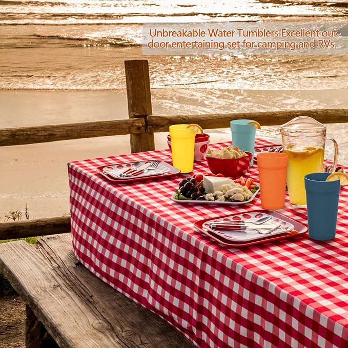 Homestockplus 【Set of 8】 20 Oz Tumbler Cups, Unbreakable Drinking Cups - Image 7