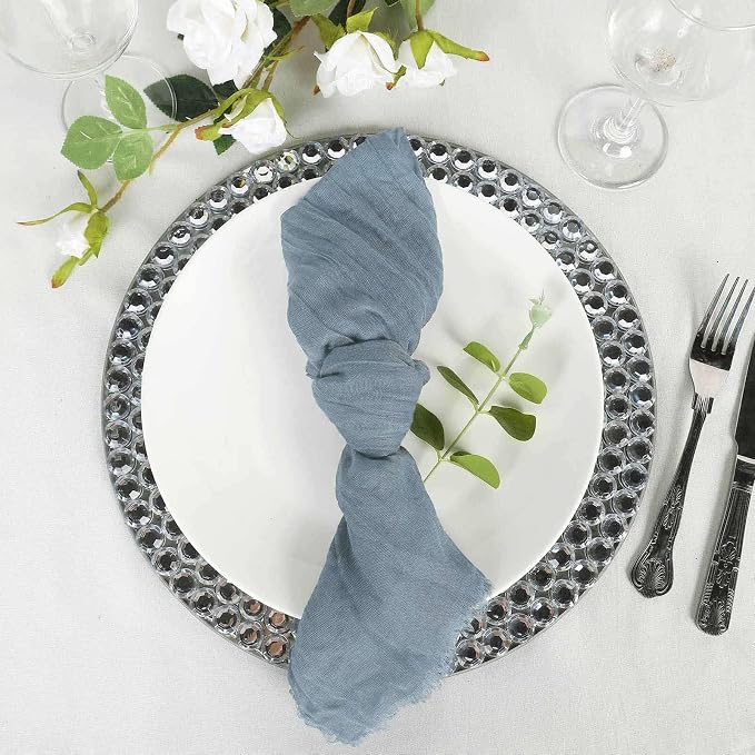 Efavormart 5 Pack 24"x19" Dusty Blue Matte Gauze Cheesecloth Napkins, Serene - Image 8