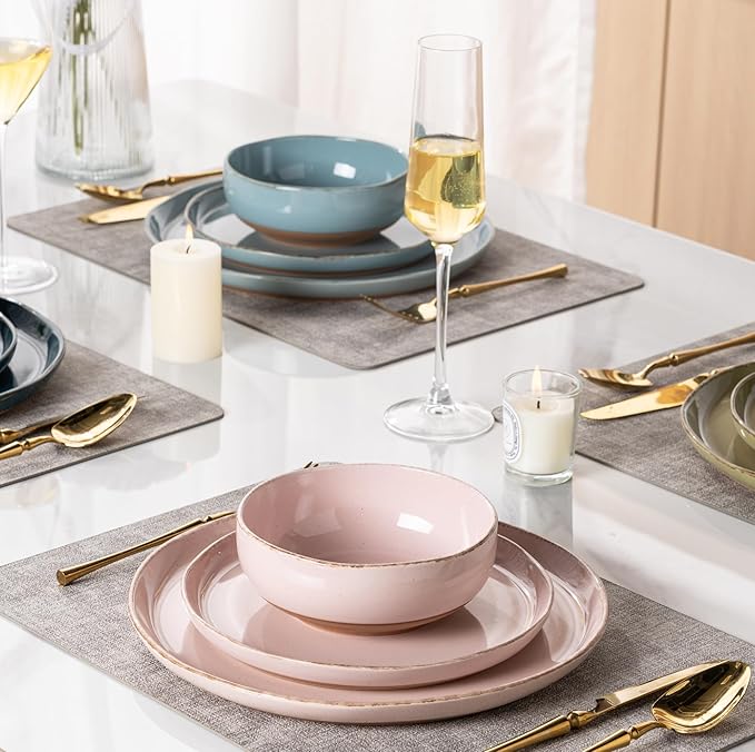 AmorArc Dinnerware Sets for 4, 12 Pieces Ceramic Plates and Bowls Set | Scratch - Image 8