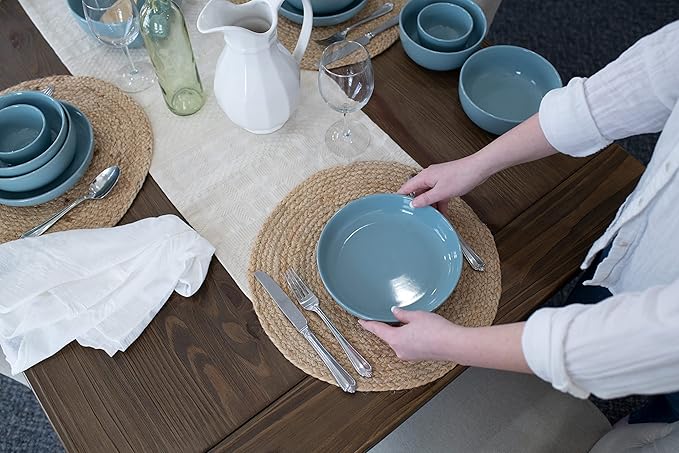 Elanze Designs Bistro Glossy Ceramic 8.5 inch Shallow Pasta Dinner Bowls Set of - Image 6