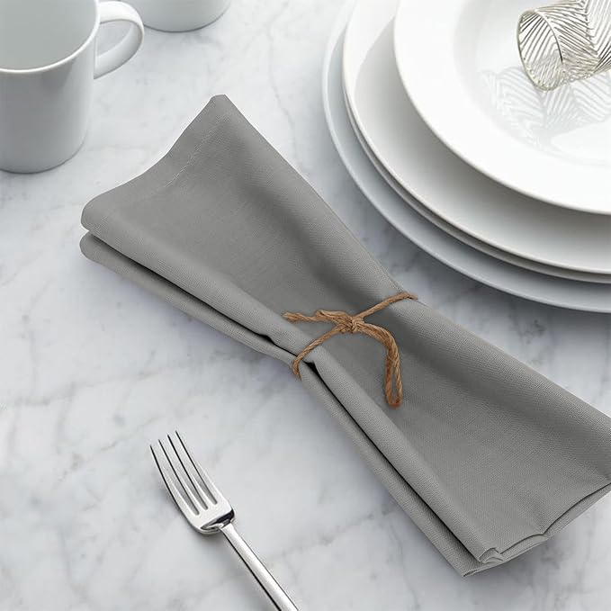 Ruvanti Cloth Napkins Set of 12, 18x18 Inches, 100% Cotton, Washable, Soft & Absorbent, Perfect for Wedding, Christmas, Thanksgiving Dinners - Wild Dove
