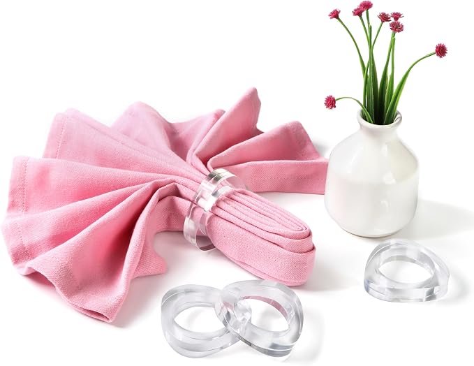 Clear Acrylic Napkin Rings Set of 12 - Image 9